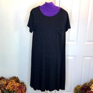 LulaRoe Carly High Low Charcoal Grey Dress Size XS